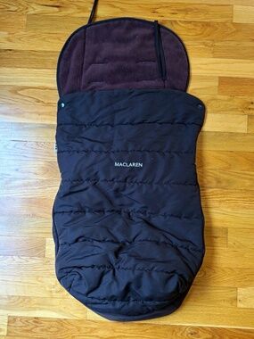 Maclaren Stroller Footmuff Dark Brown Fleece Lined Zip Infant/Toddler